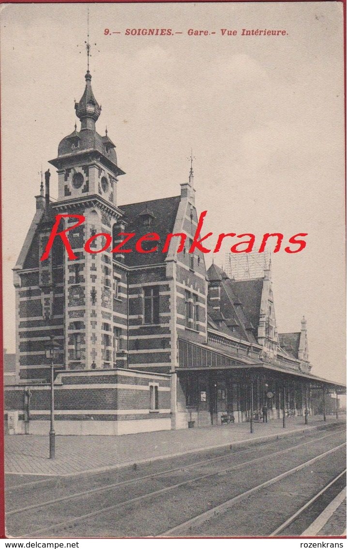 Soignies Hainaut La Gare Station Statie Railway RARE Geanimeerd Animée (En Très Bon état) - Soignies