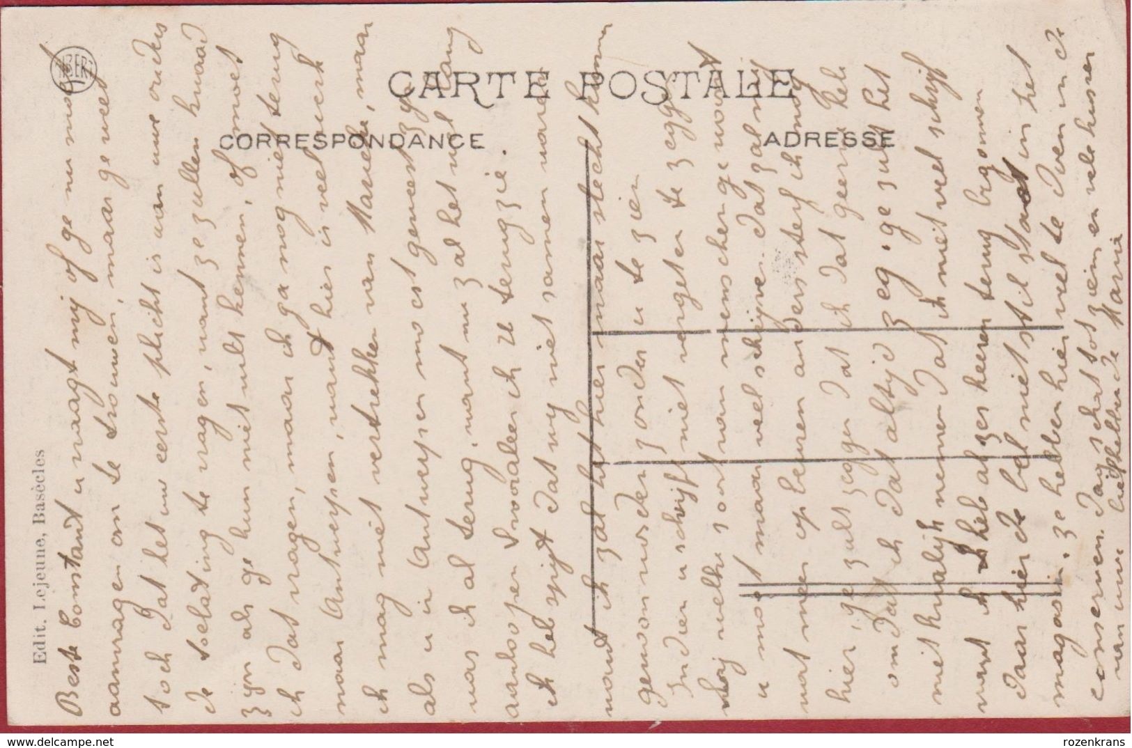 Basecles Chateau Dauderni Hainaut Henegouwen Beloeil 1914 Liefdesbrief Lettre D' Amour Love Letter (En Bon état) - Beloeil