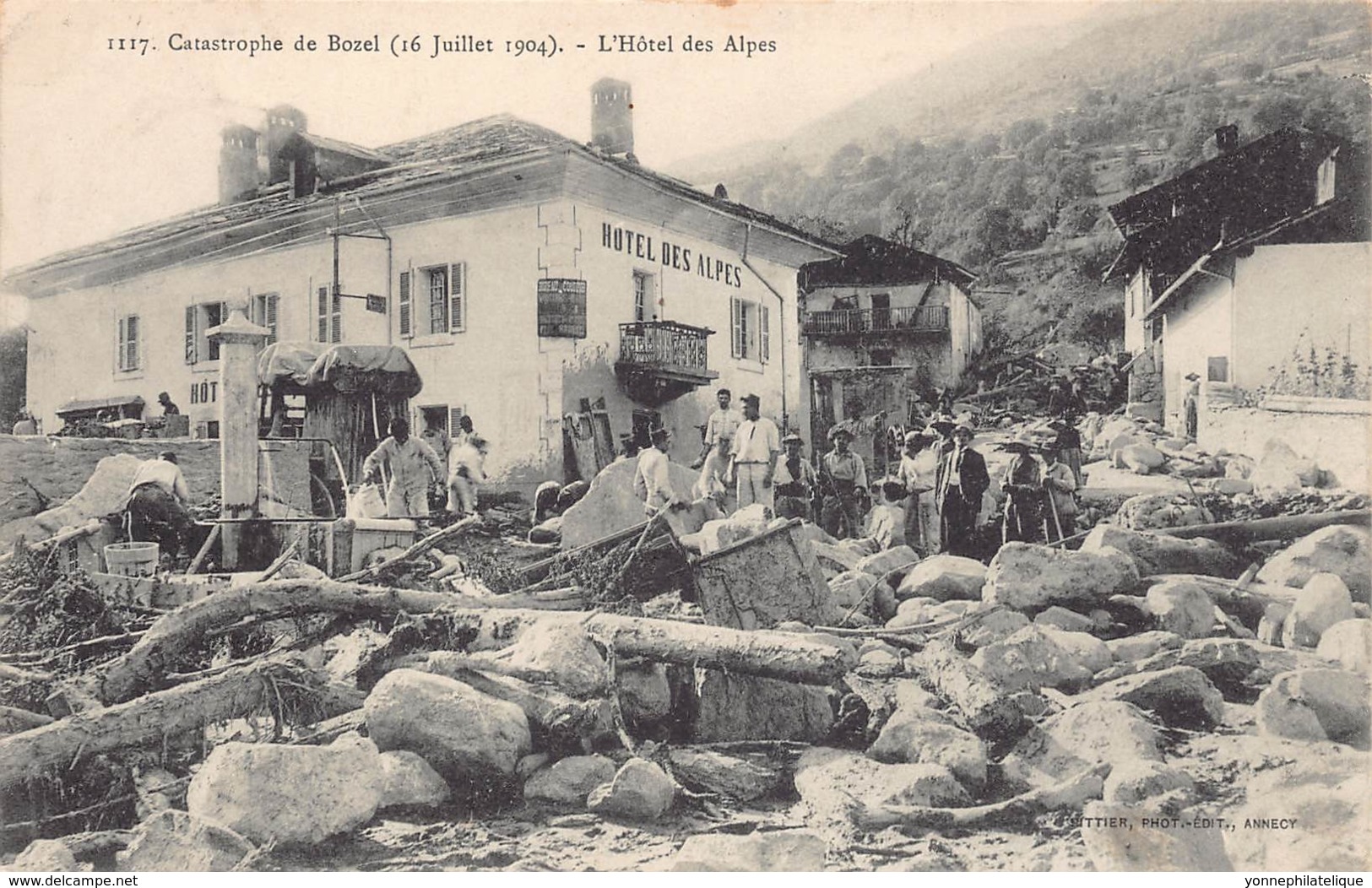 73 - SAVOIE - BOZEL - 10032 - Catastrophe 16 Juillet 1904 - Hôtel Des Alpes - éboulement - Bozel