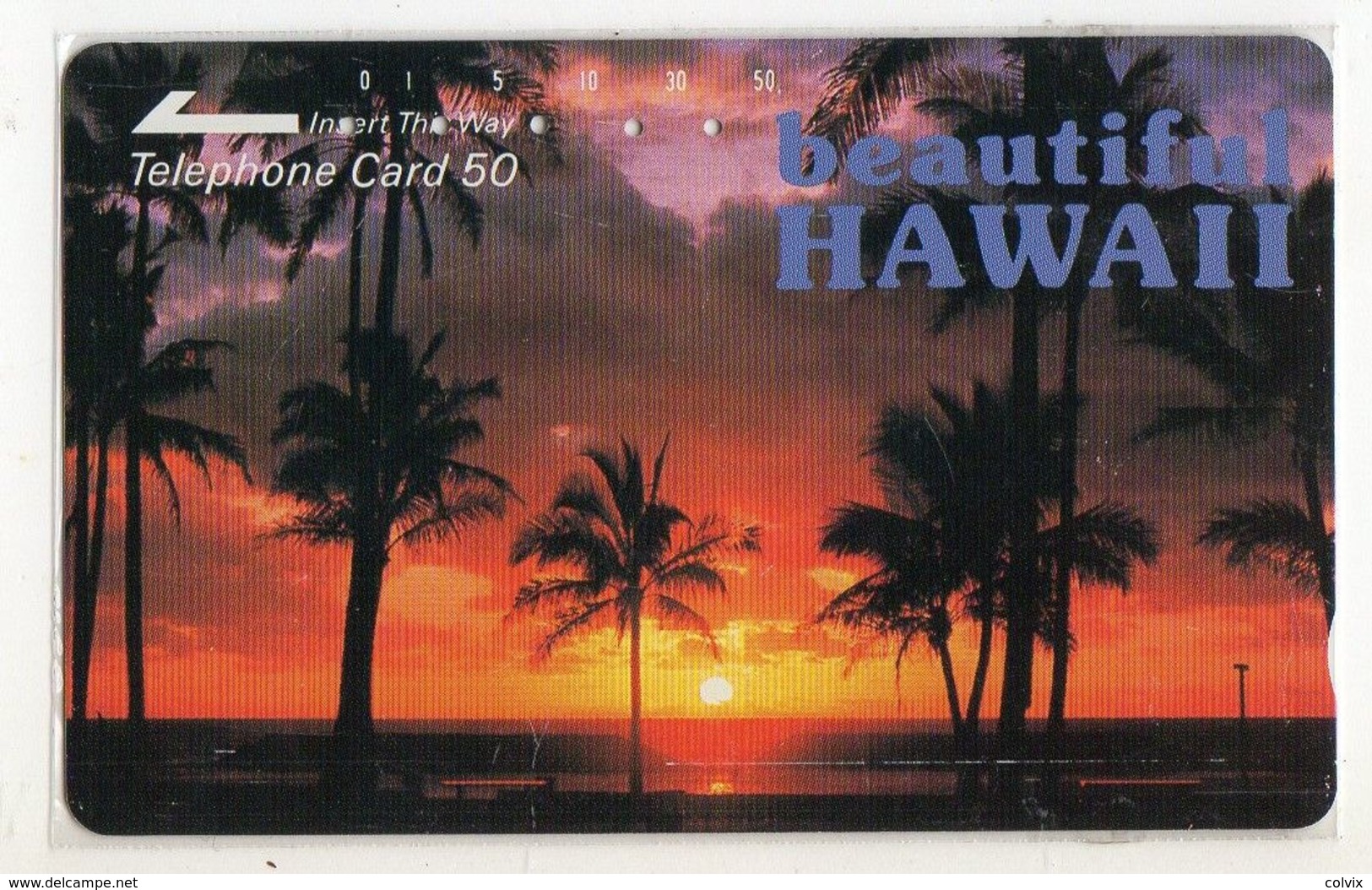 HAWAII TELECARTE JAPON Palmier Coucher De Soleil - Hawaï