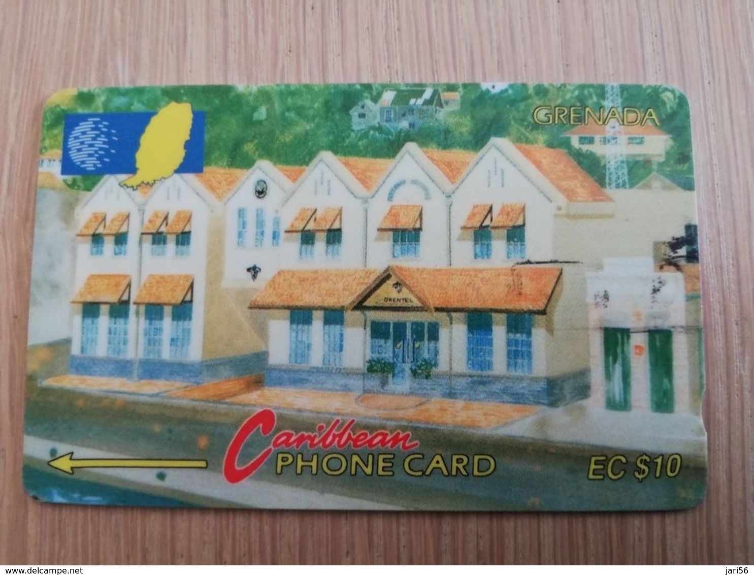 GRENADA  $ 10,- GPT GRE-6A  NEW GRENTEL BUILDING   MAGNETIC    Fine Used Card    **2236 ** - Grenada (Granada)