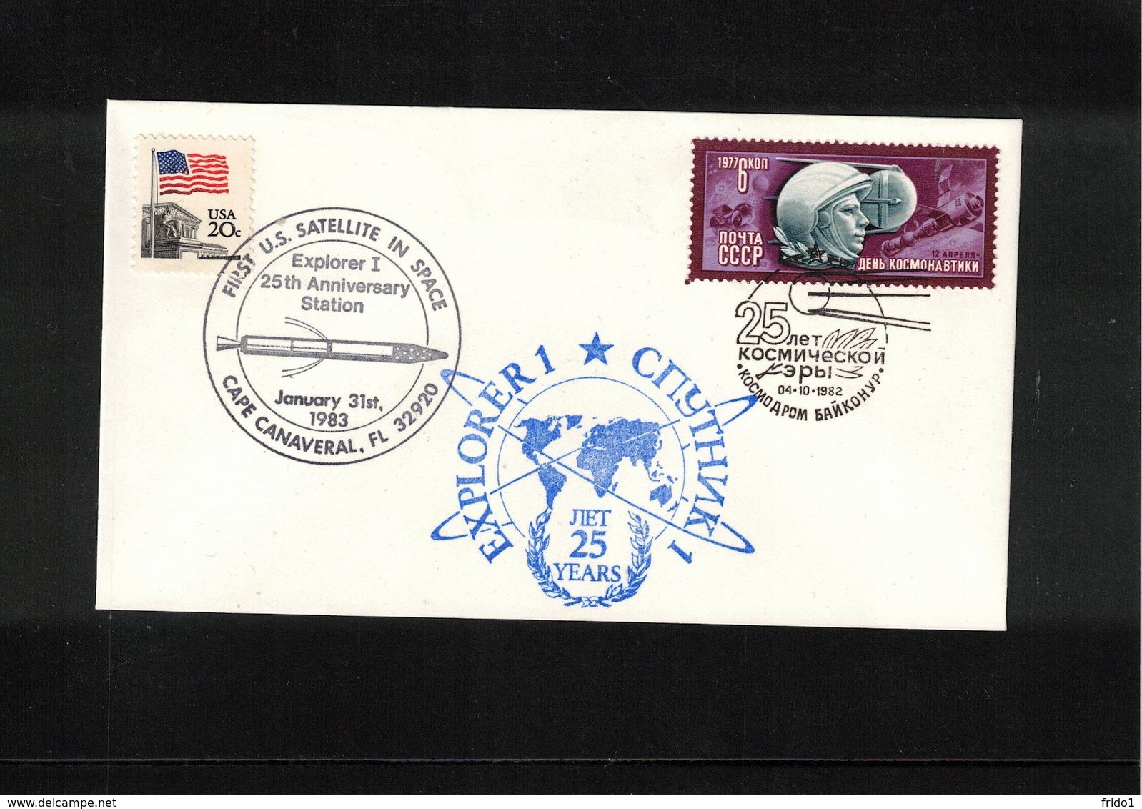 USA + Russia USSR 1983 Space / Raumfahrt Explorer 1 + Sputnik 1 First US And USSR Satellites In Space Interesting Letter - USA