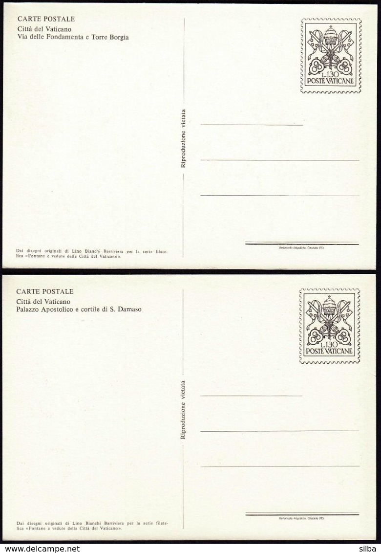 Vatican 1976 / Fountains And Views, Fontane E Vedute / Postal Stationery 130 - Monuments