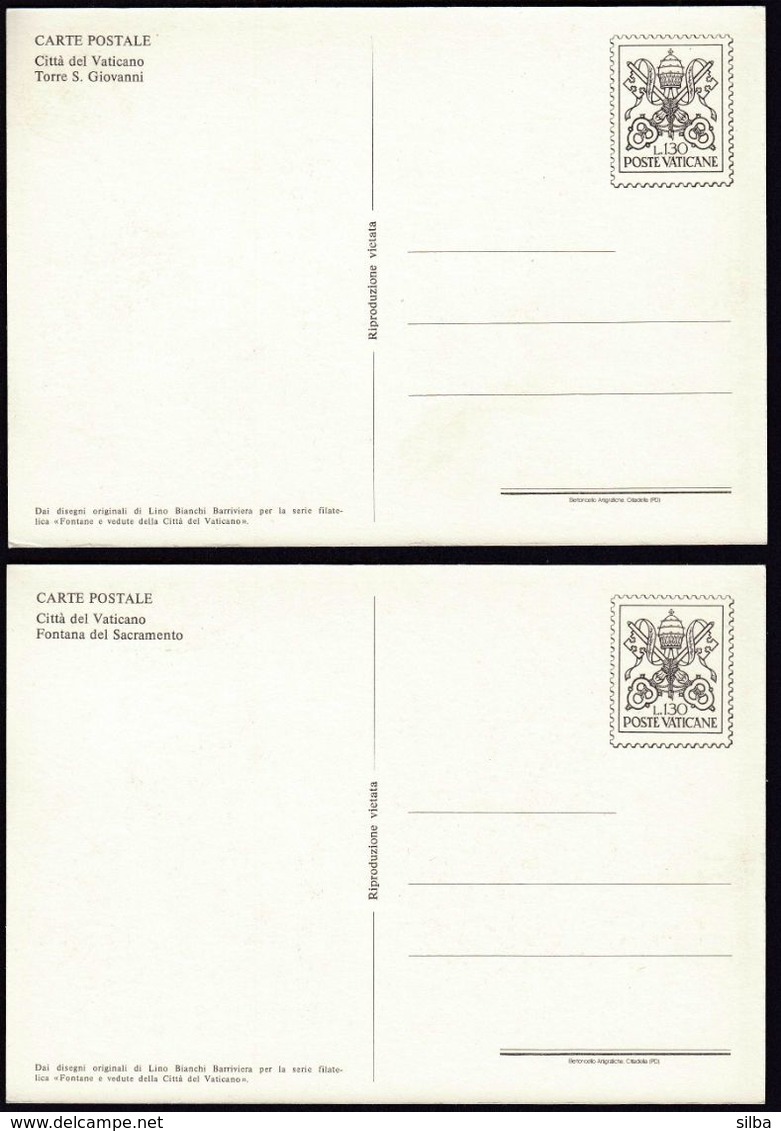 Vatican 1976 / Fountains and views, Fontane e vedute / Postal stationery 130