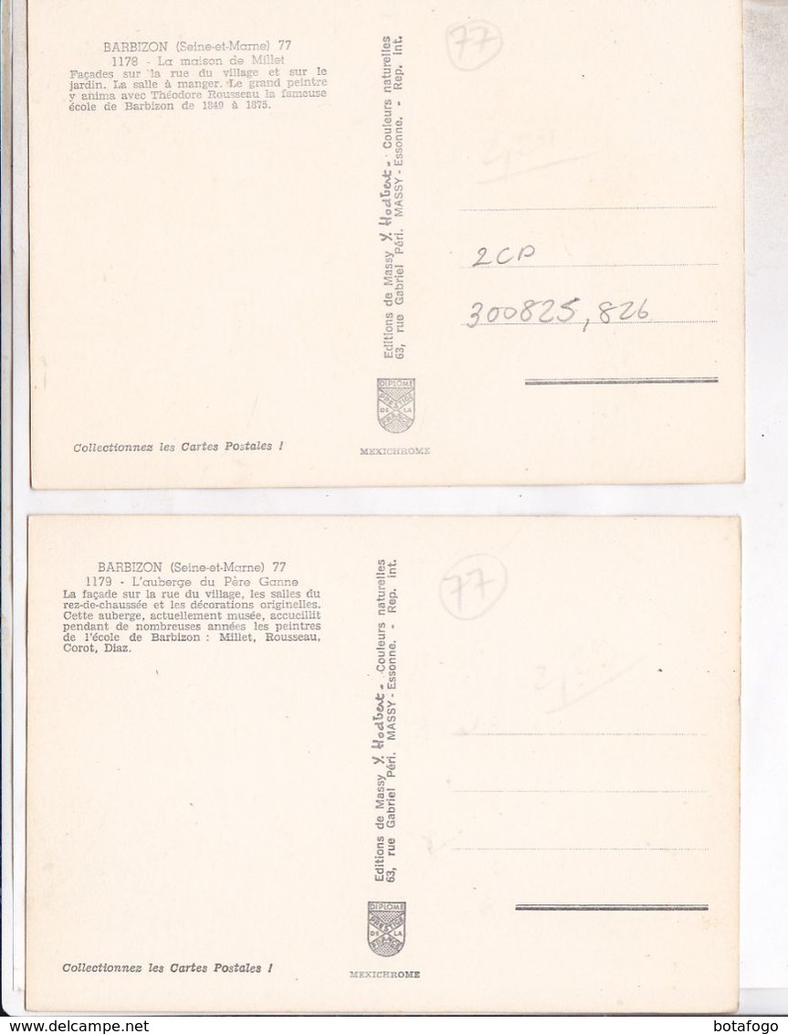 2 CPM DPT 77 BARBIZON, - Barbizon