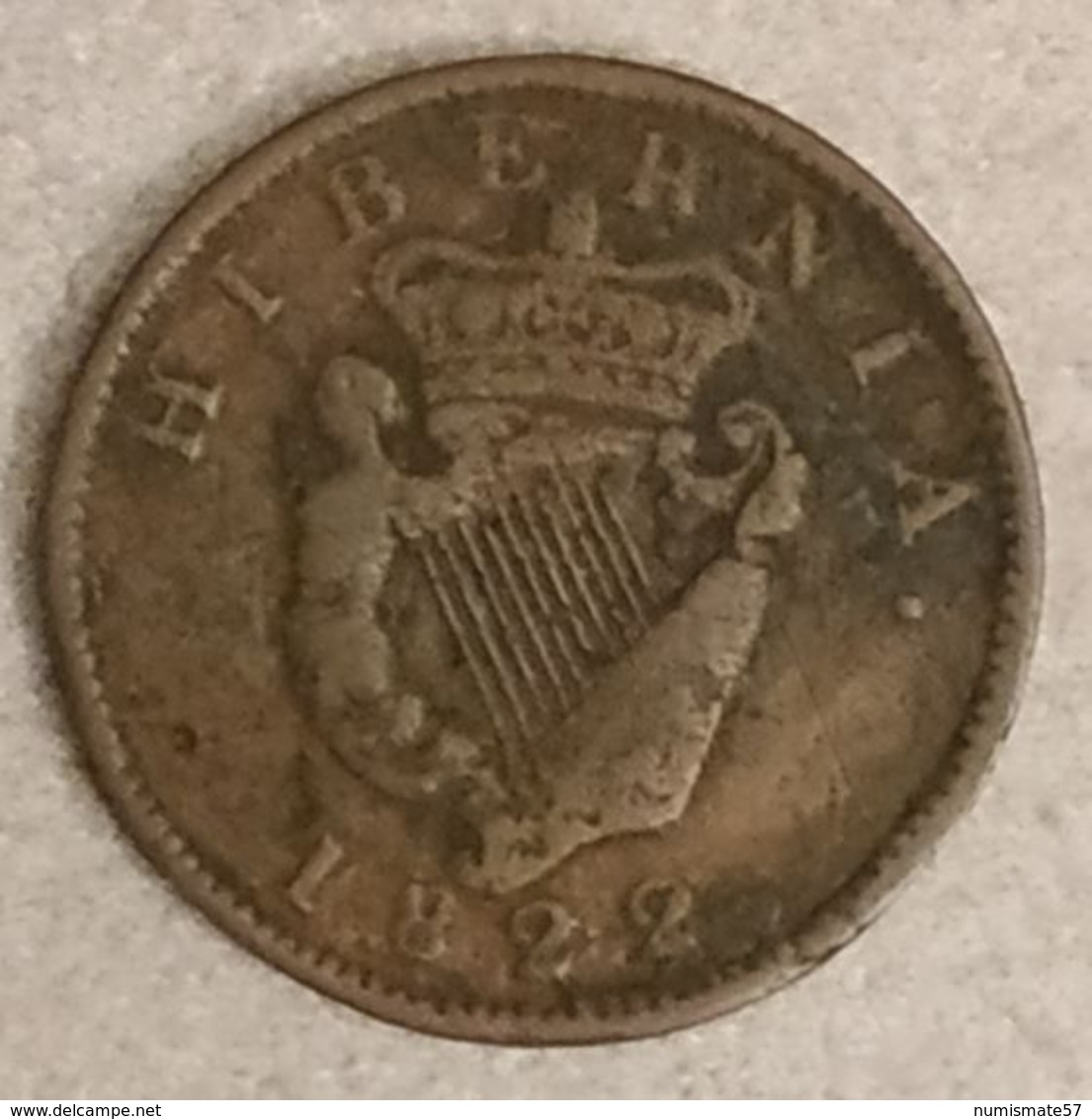 IRLANDE - IRELAND - 1/2 PENNY 1822 - George IV - KM 150 - IRELAND - Irlanda