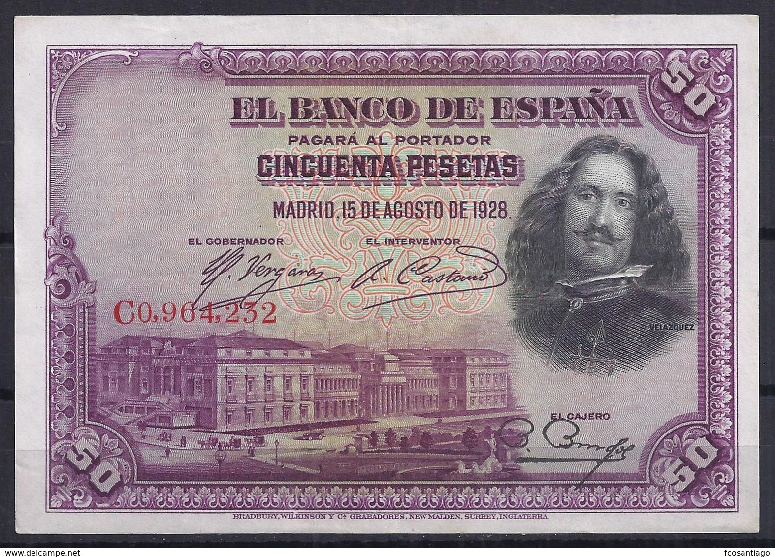 ESPAÑA 1928 - BILLETE SIN CIRCULAR - 50 Peseten