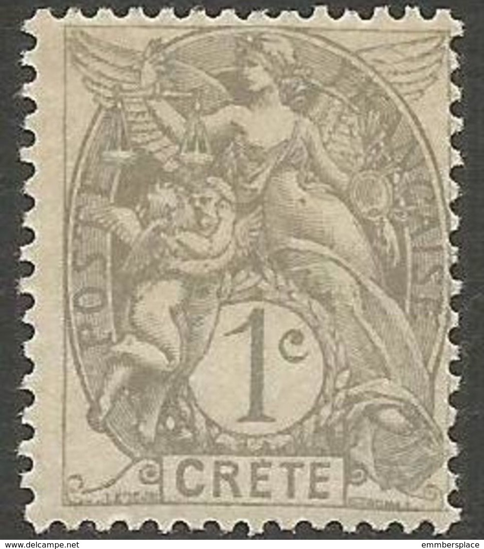 Crete - 1902-3 Blanc 1c MLH *   Sc 1 - Unused Stamps