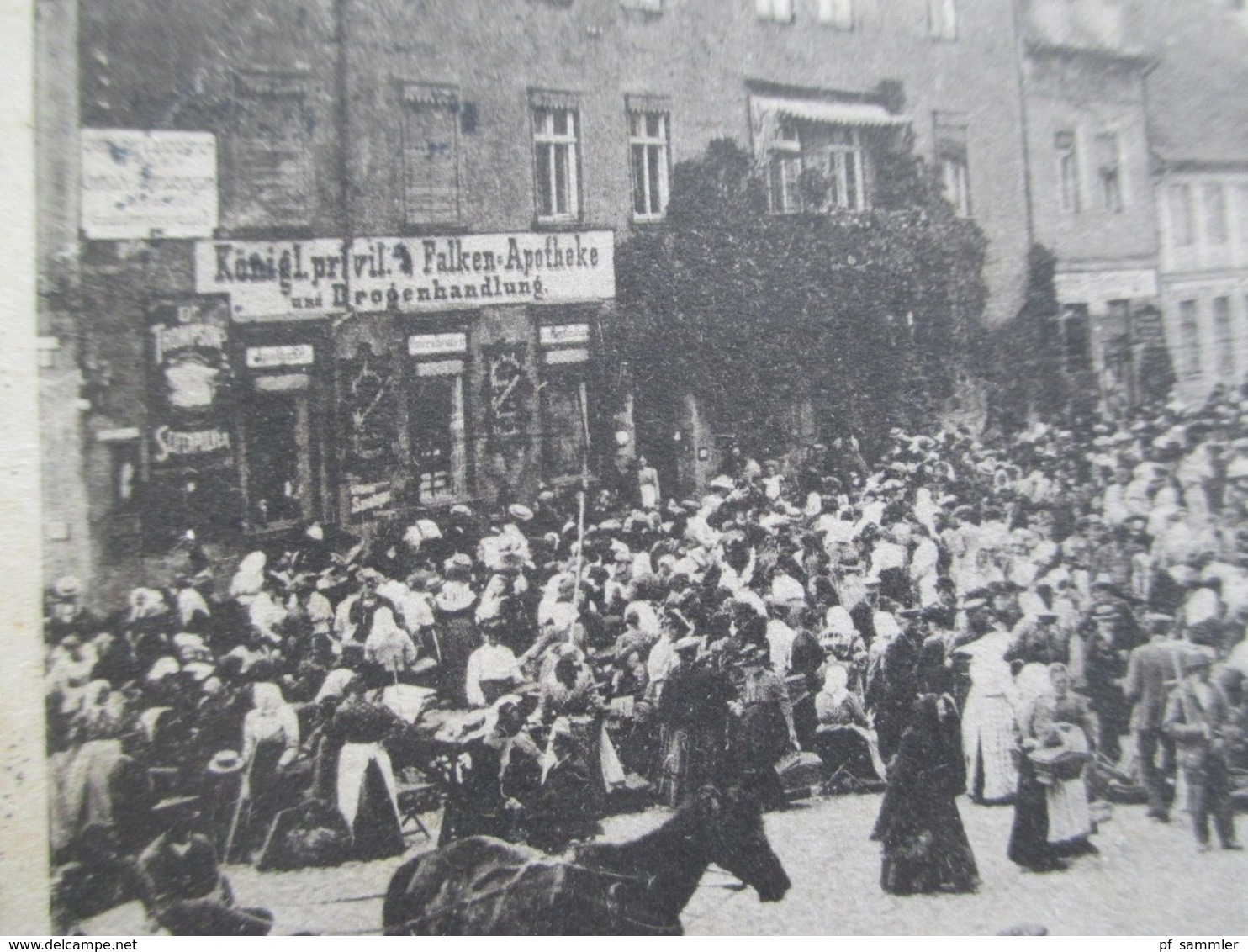 Feldpost 1.WK Ostpreussen 1915 Tilsit Schenkendorf Platz (Markttag) Lebensmittelgeschäft Kaiser's - Ostpreussen