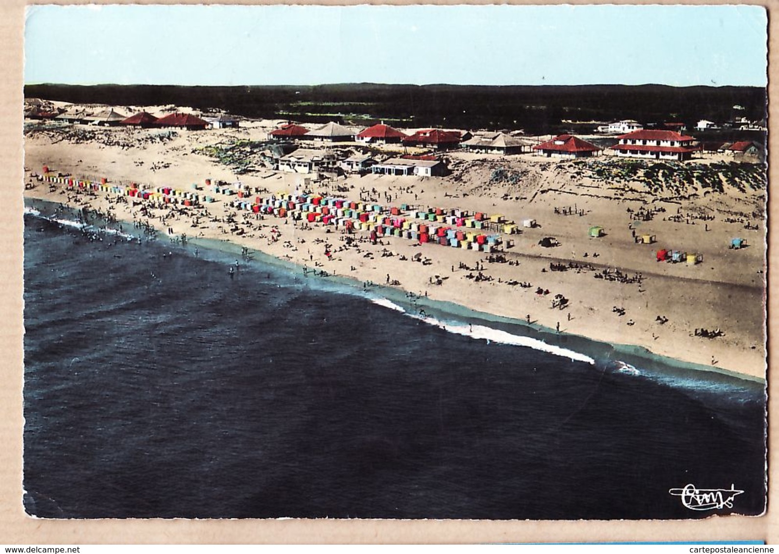 X40068 VIEUX BOUCAU Les BAINS Landes GRANDE PLAGE Vue Aérienne 1960s COMBIER 106-82 A - Vieux Boucau