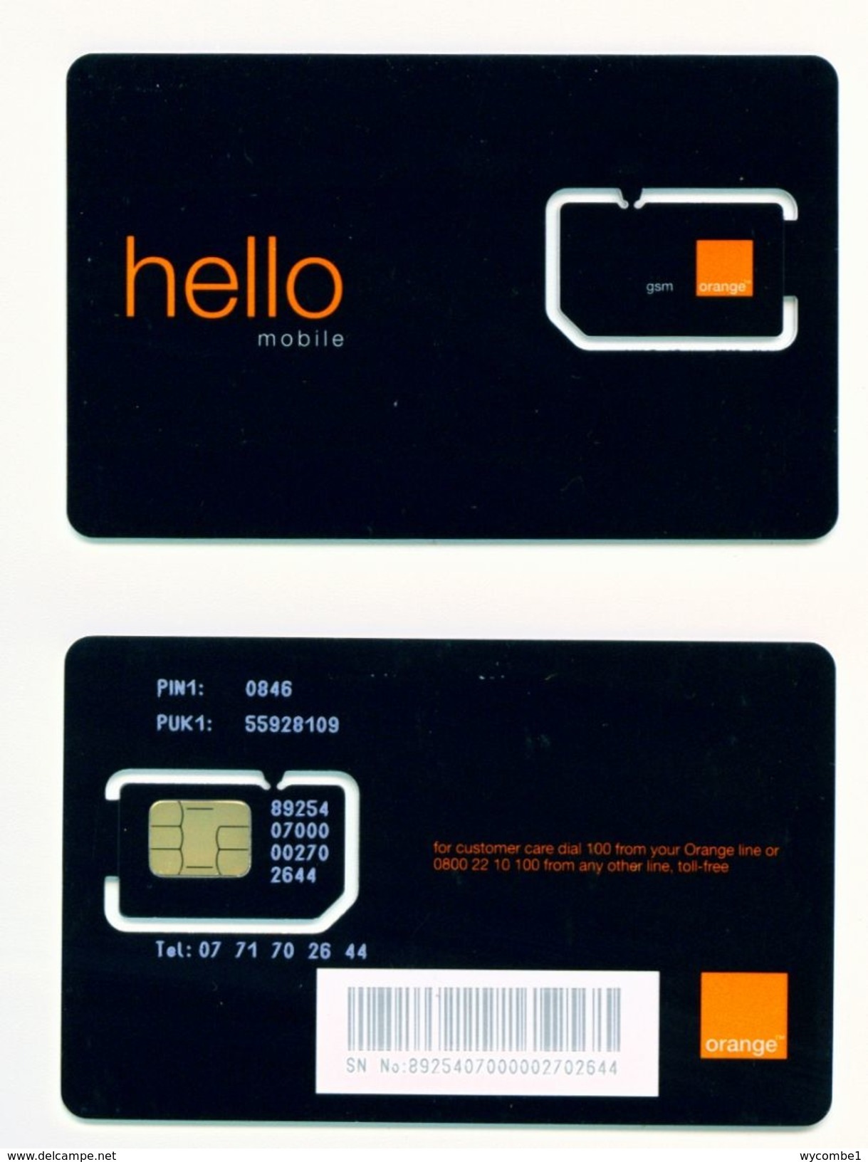 KENYA - Mint/Unused SIM Chip Phonecard/Orange Hello - Kenia