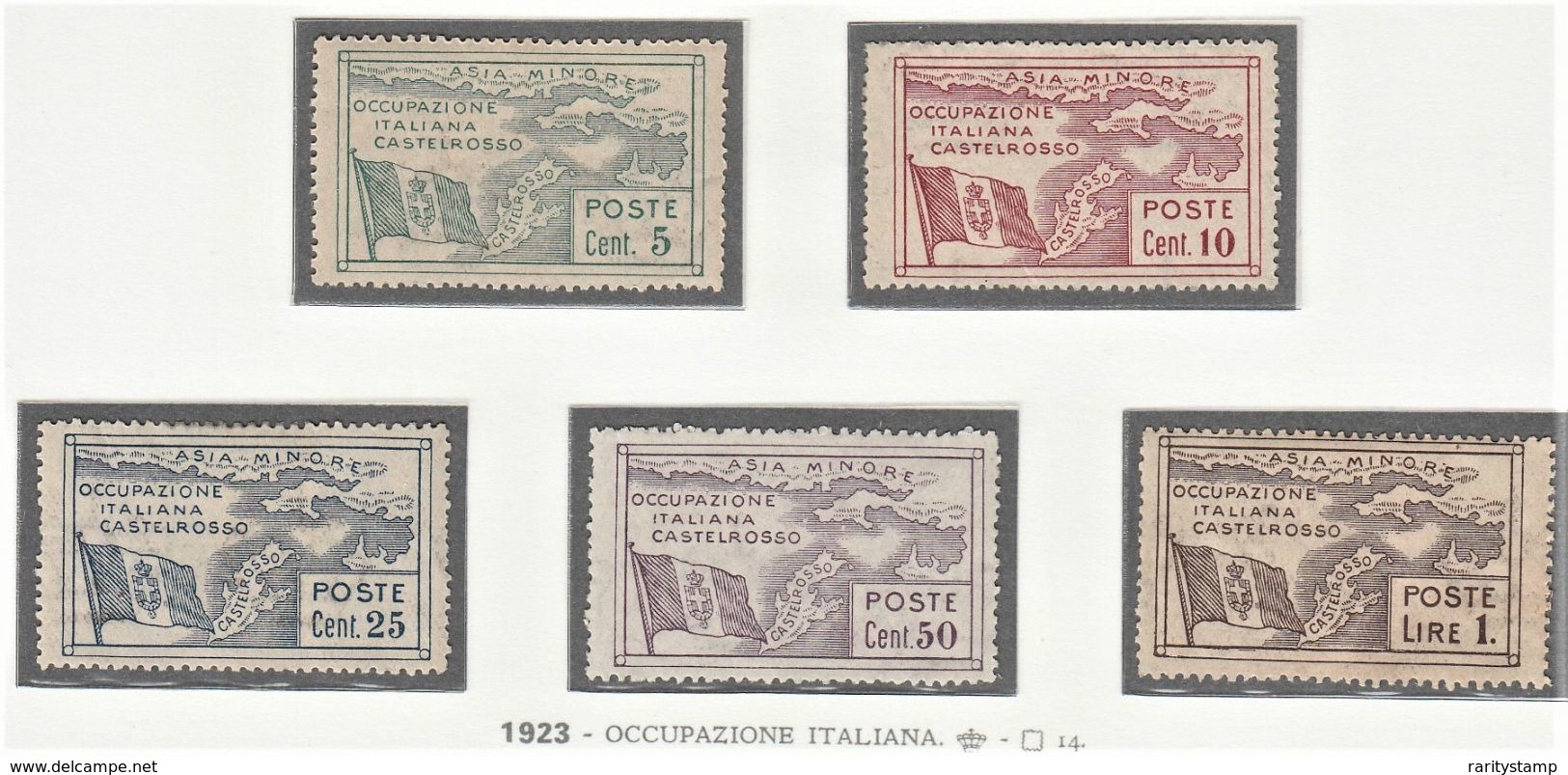 ITALIA 1923 COLONIE E POSSEDIMENTI CASTELROSSO 1923  OCCUPAZIONE IT. SASS. S.2  MNH PERFETTI E SPLENDIDI OTTIMA QUALITA - Castelrosso