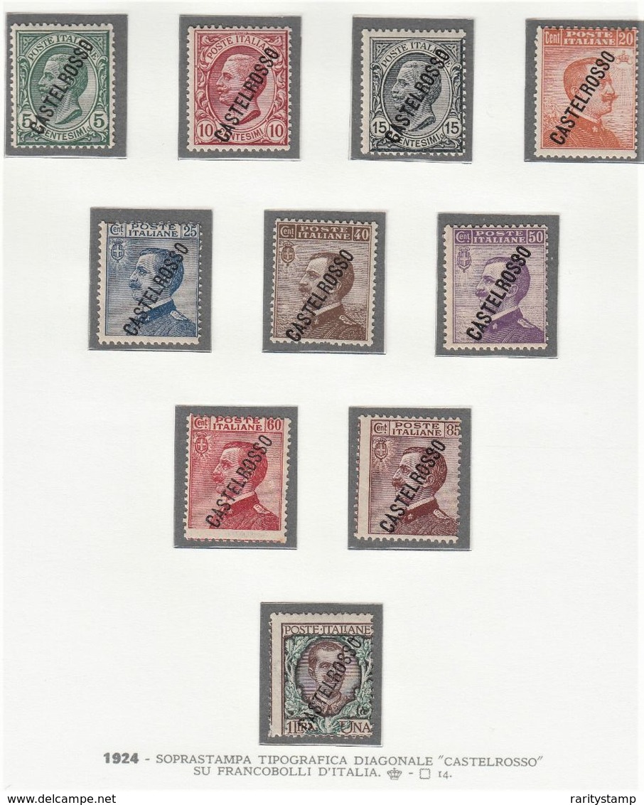 ITALIA 1924 COLONIE E POSSEDIMENTI CASTELROSSO 1924 SASSONE S.3  MNH PERFETTI E SPLENDIDI OTTIMA QUALITA - Castelrosso