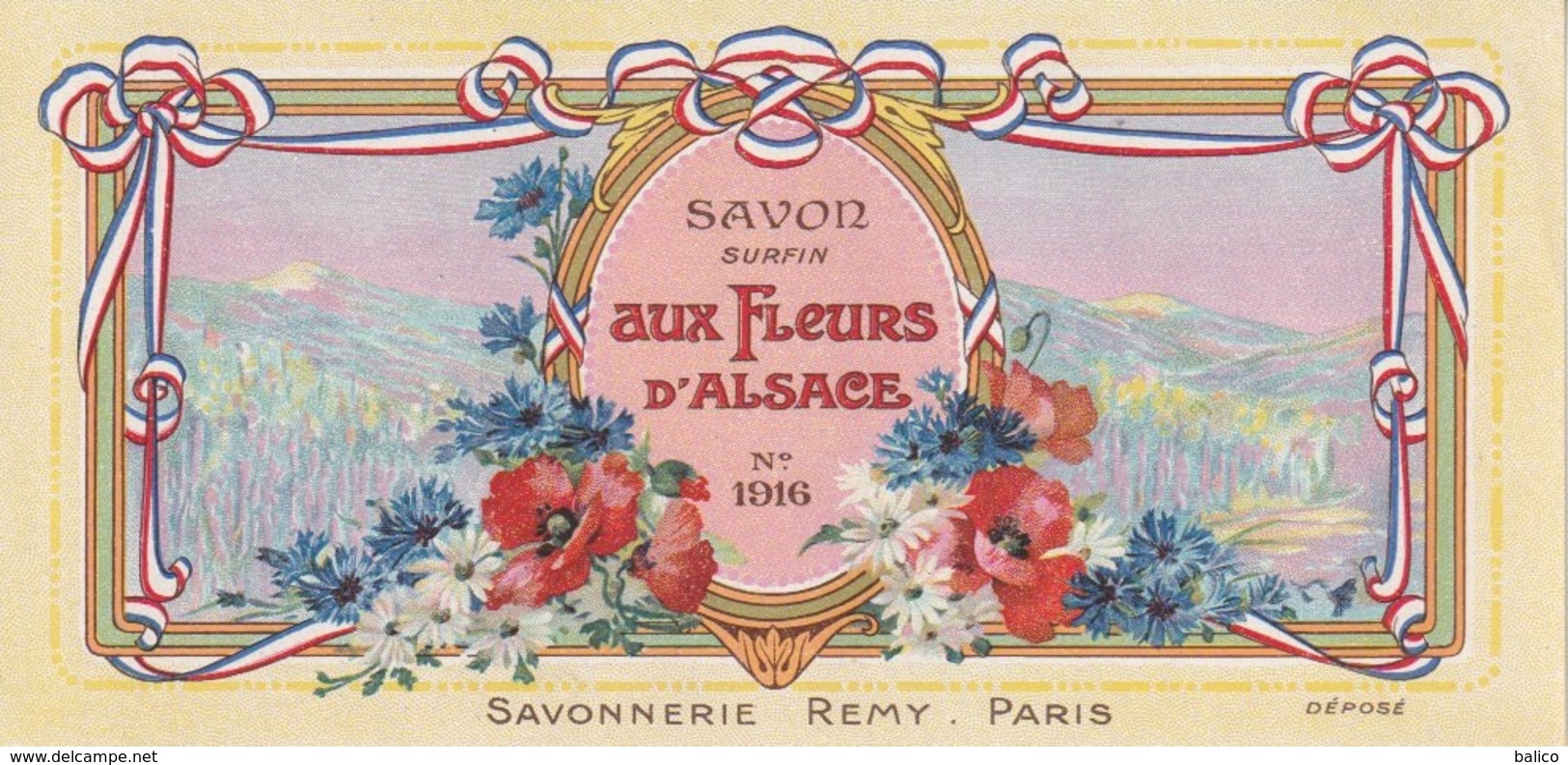 Étiquettes De Savon, Aux Fleurs D'Alsace - Savonnerie Rémy - Paris - ( 168 Mm X 81 Mm ) - Etiquettes