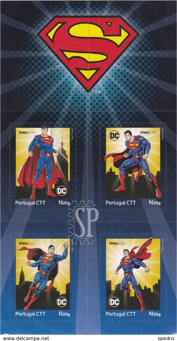 Portugal 2020 Meu Selo DC Comics Films Super Homem Super Man Superman Booklet With 4 Stamps - Other & Unclassified