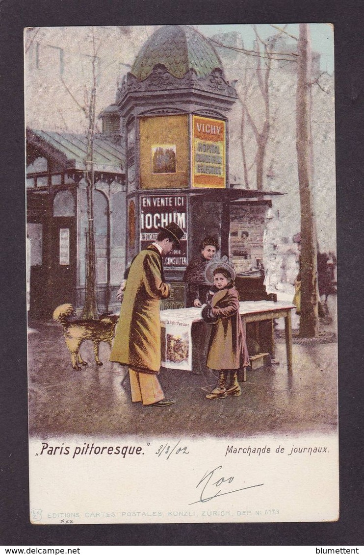 CPA PARIS PITTORESQUE Métier Circulé Marchande De Journaux - Petits Métiers à Paris