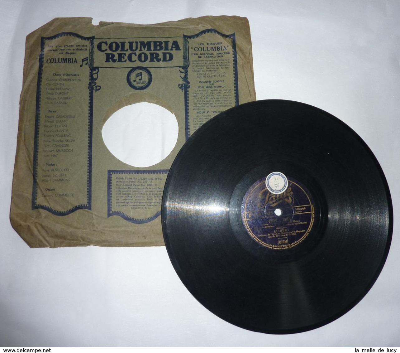 Disque 78 T Phonographe GRAMOPHONE PATHÉ Chanteur Alibert N° 91038 - 78 Rpm - Gramophone Records