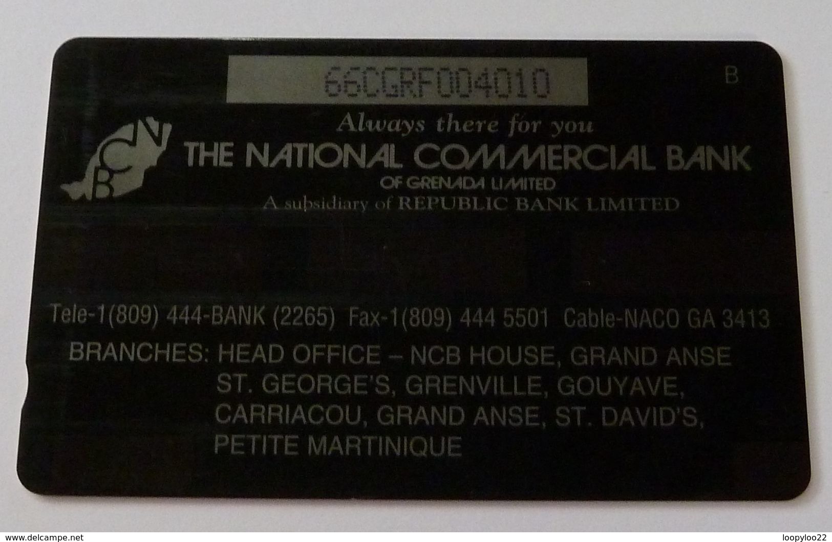 GRENADA - GPT - GRE-66F - National Commercial Bank - $20 - Used - Grenada (Granada)