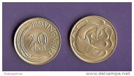 SINGAPORE 1977 Normally Used Coin 20 Cent KM 4, C1202 - Singapore