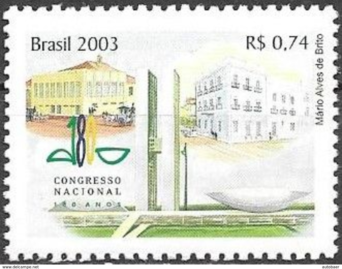 Brazil Brasil Brasilien 2003 National Congress Michel No. 3336 MNH Mint Postfrisch Neuf ** - Ungebraucht