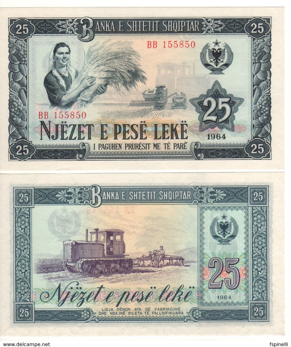 ALBANIA   25 Leke     P37a  1964     UNC - Albanien