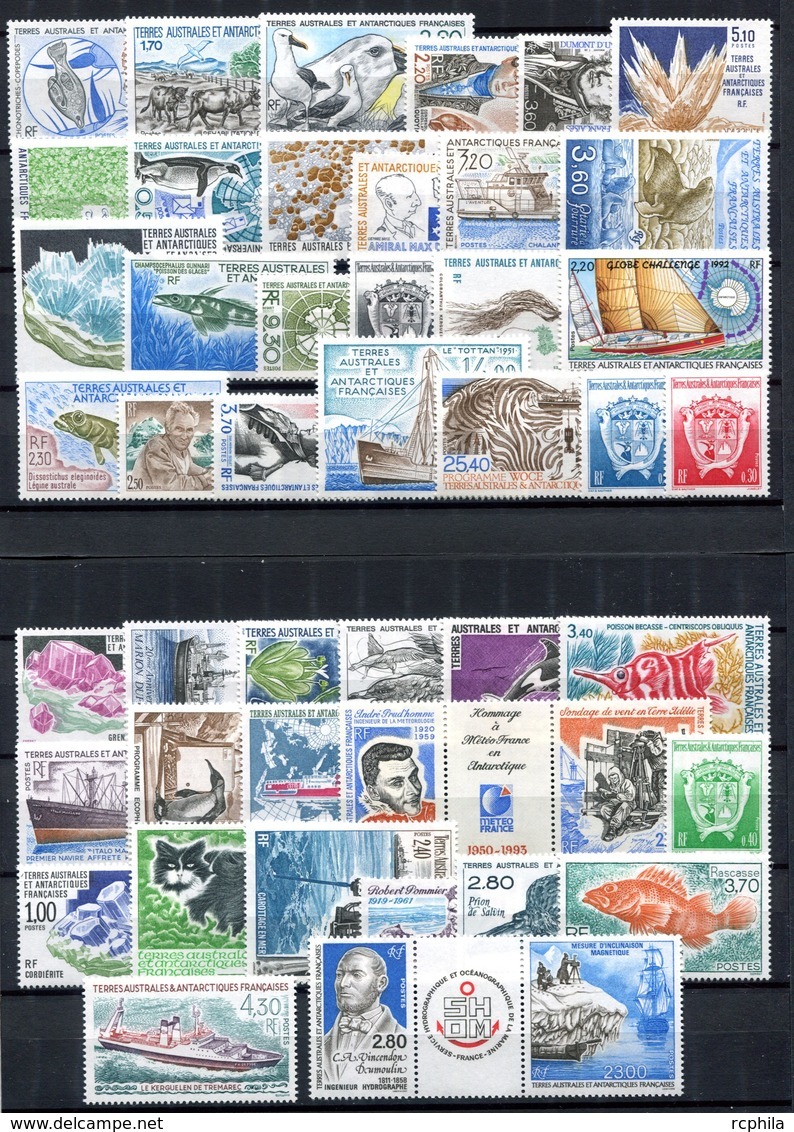 RC 17522 TAAF COTE 122,90€ - 1990 / 1994 ANNEES COMPLETES SOIT 46 TIMBRES N° 148 / 193A NEUF ** MNH TB - Full Years