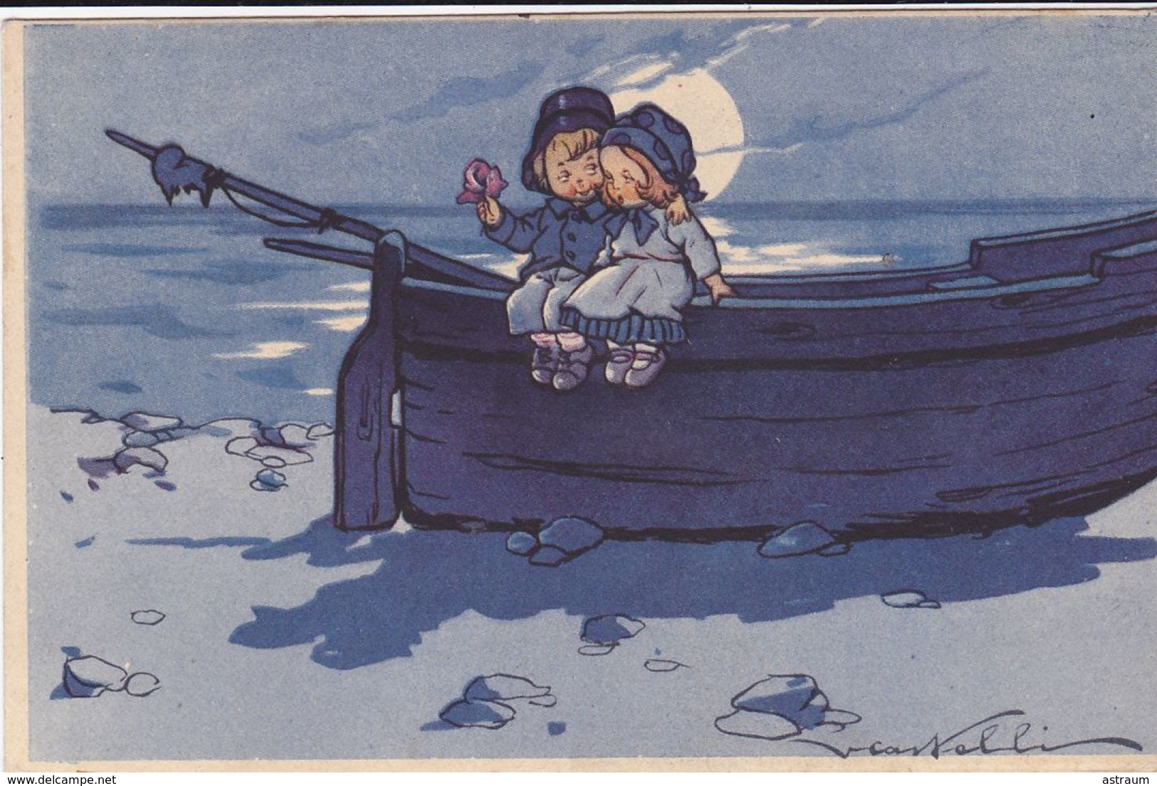 Cpa - Illustrateur-Castelli--enfants Sur Une Barque-edi ....n°537 / 3 - Castelli