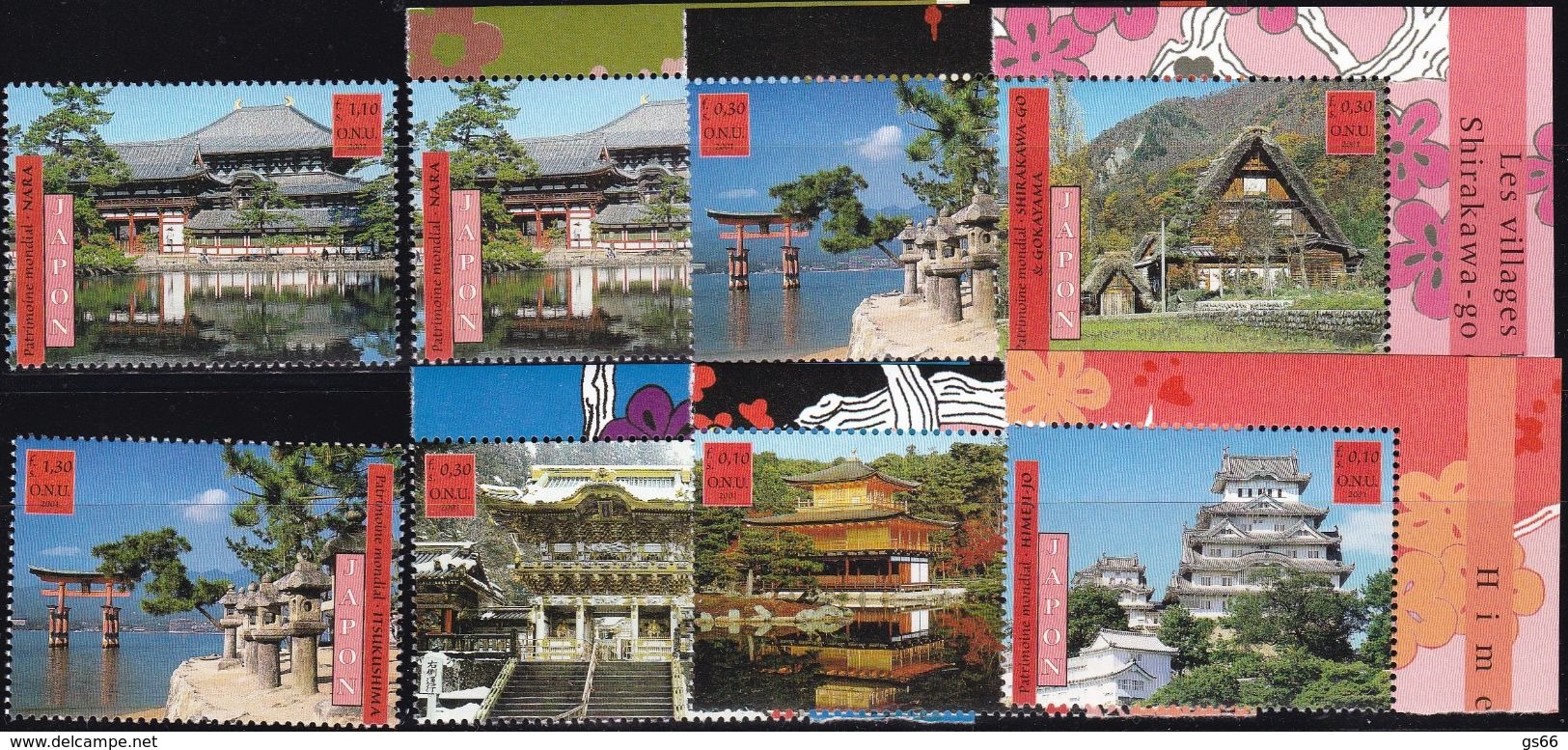 UNO-Genf, 2001, 415/22,  MNH **, UNESCO-Welterbe: Japan. - Sonstige & Ohne Zuordnung