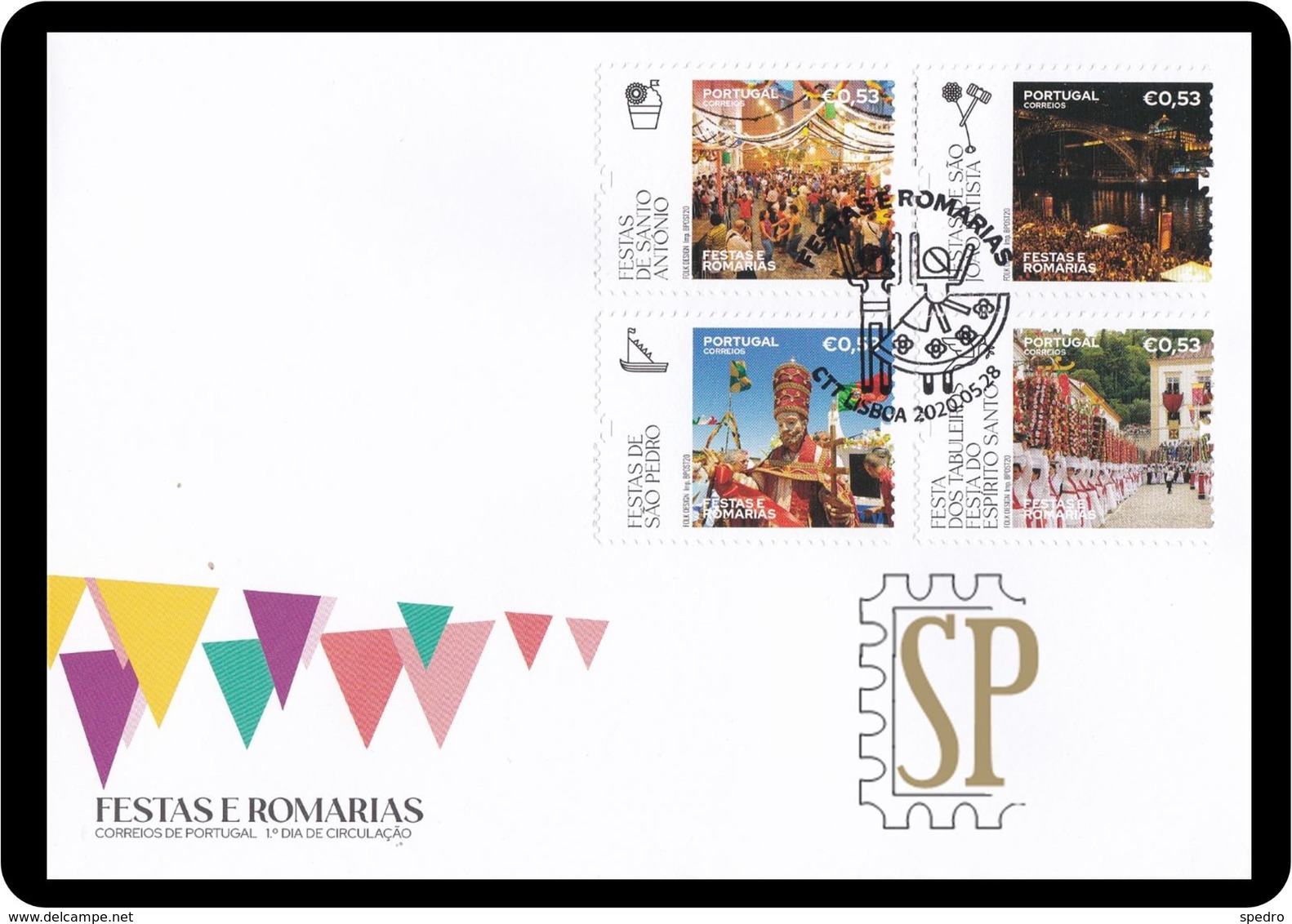 Portugal 2020 FDC Festas E Romarias Santo António São João S. Pedro Tabuleiros Espírito Santo Tomar Lisboa Montijo - Autres & Non Classés