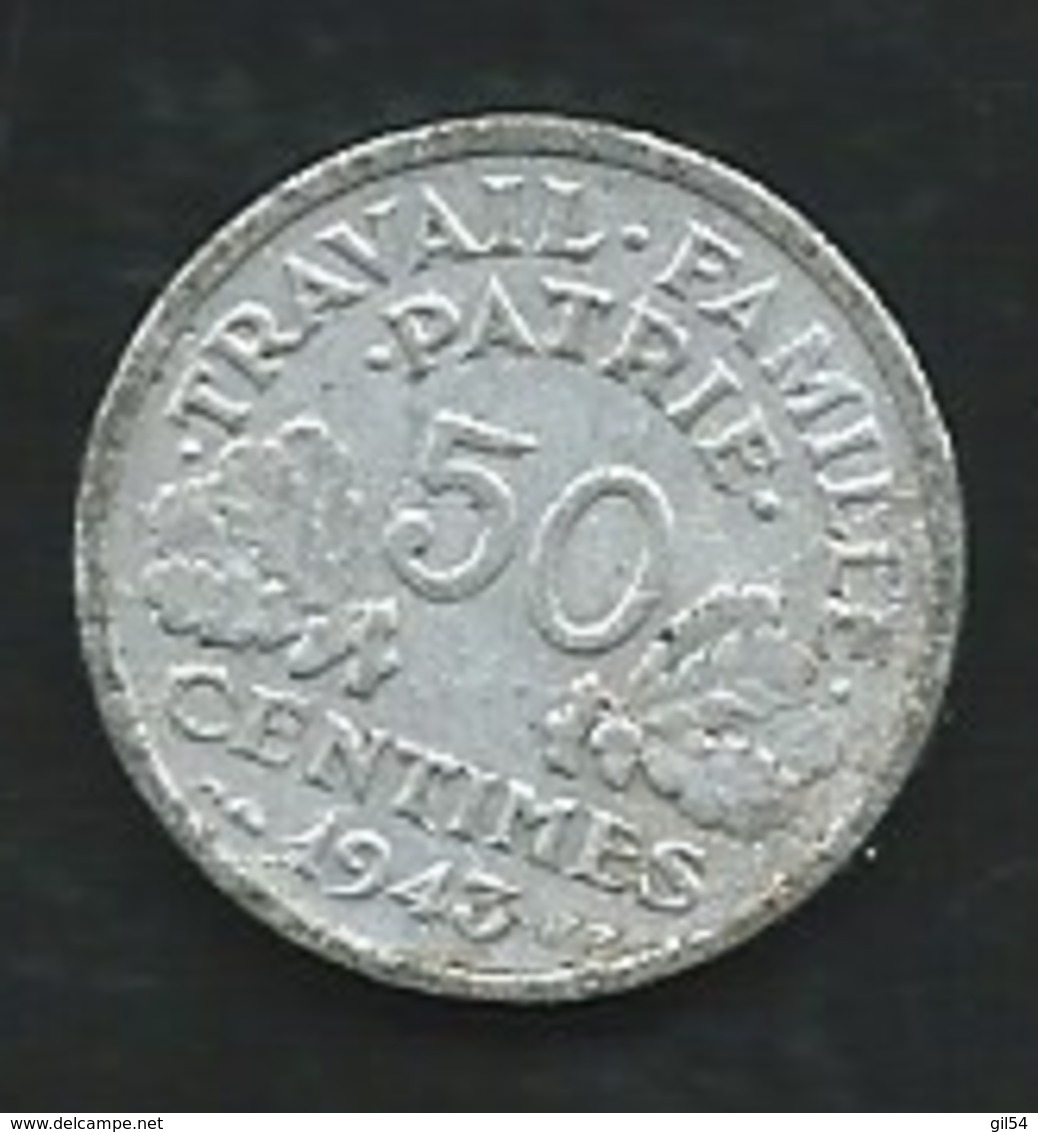 FRANCE France 50 Centimes 1943  Pia 22308 - 50 Centimes
