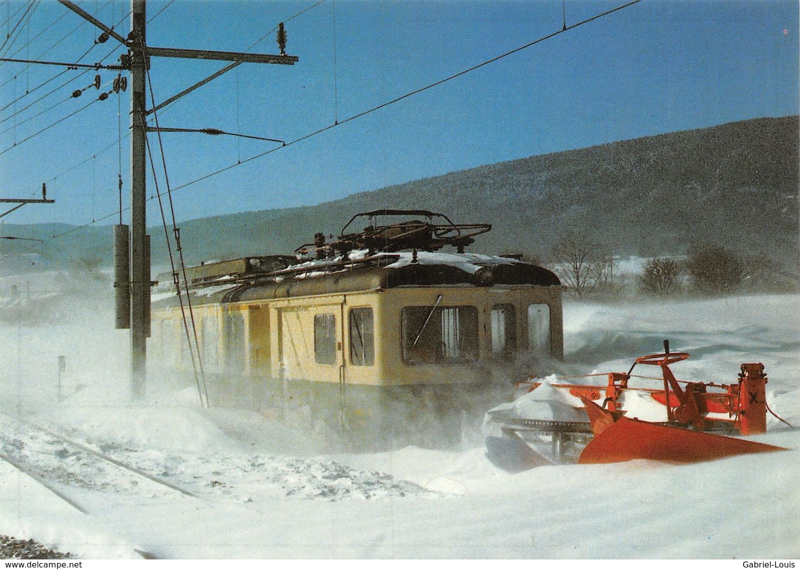 Locomotive Prise Dans La Neige - Bière - Apples - Morges - Ligne De Chemin De Fer -Train - B.A.M - BAM - Apples