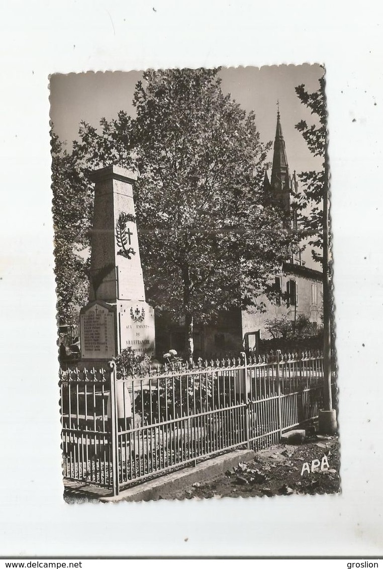 VILLEFRANCHE D'ALBIGEOIS (TARN) 102 LE MONUMENT AUX MORTS ET LE CLOCHER - Villefranche D'Albigeois