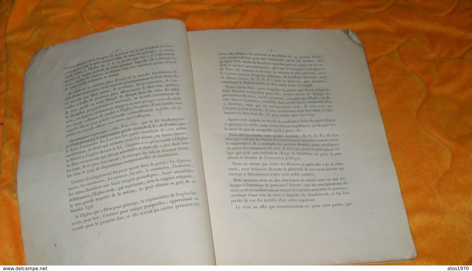 DOCUMENT ANCIEN DE 1845..MANDEMENT DE MONSEIGNEUR L'EVEQUE DE COUTANCES POUR LE SAINT TEMS DU CAREME DE L'AN DE GR. 1845 - Documenti Storici