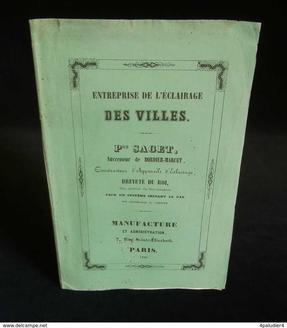 ( Urbanisme Eclairage ) APPAREILS D'ECLAIRAGE Système BORDIER-MARCET 1846 Catalogue - Electricity & Gas