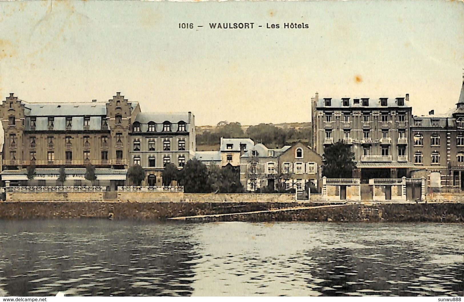 Waulsort - Les Hôtels (colorisée, Edit. Grand Bazar Anspach 1909) - Hastière