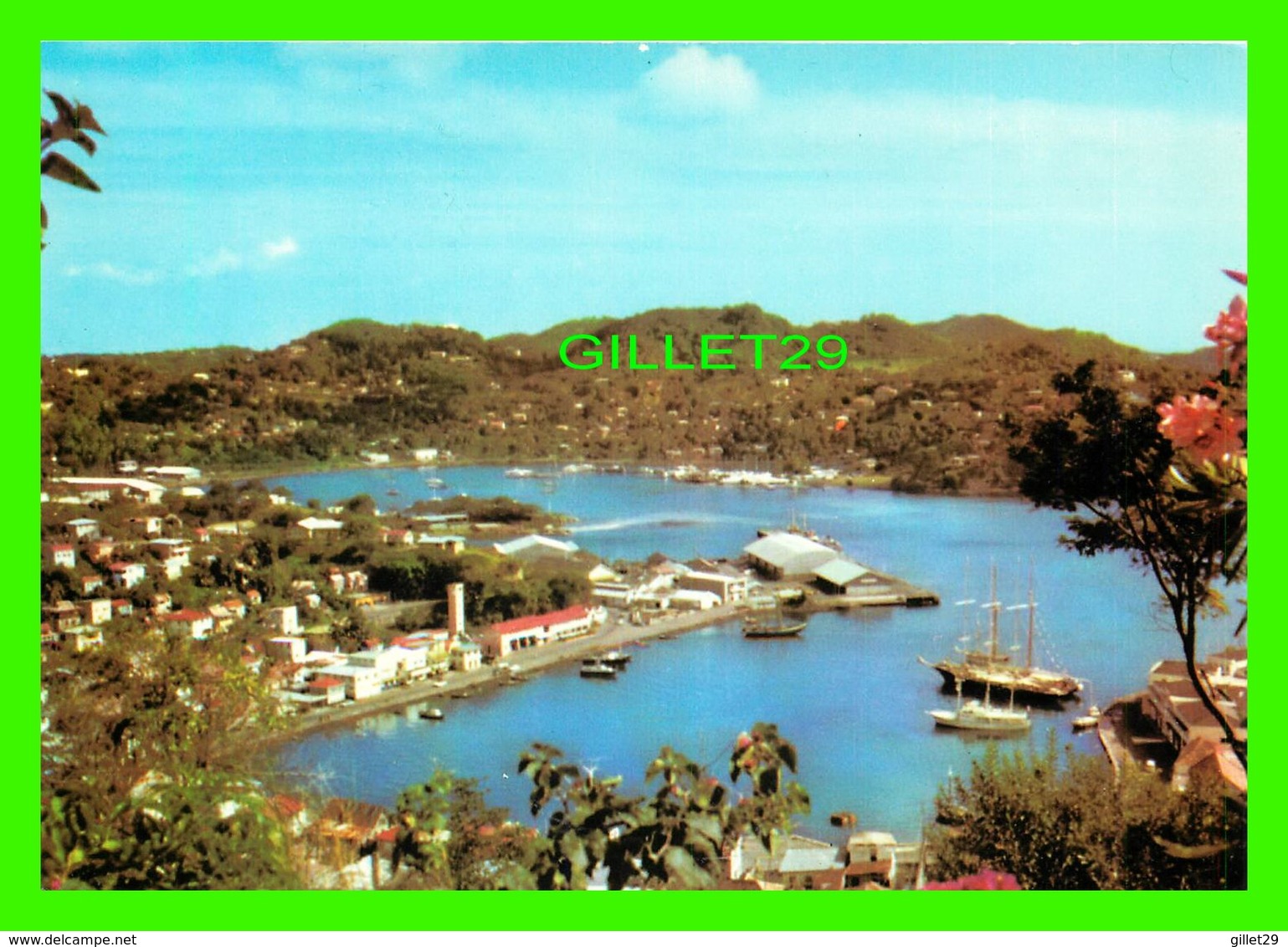 ST GEORGE, GRENADA - CARENAGE & YACHT LAGOON VIEW FROM THE OLD FORT ROAD - BAMFORTH & CO - - Grenada