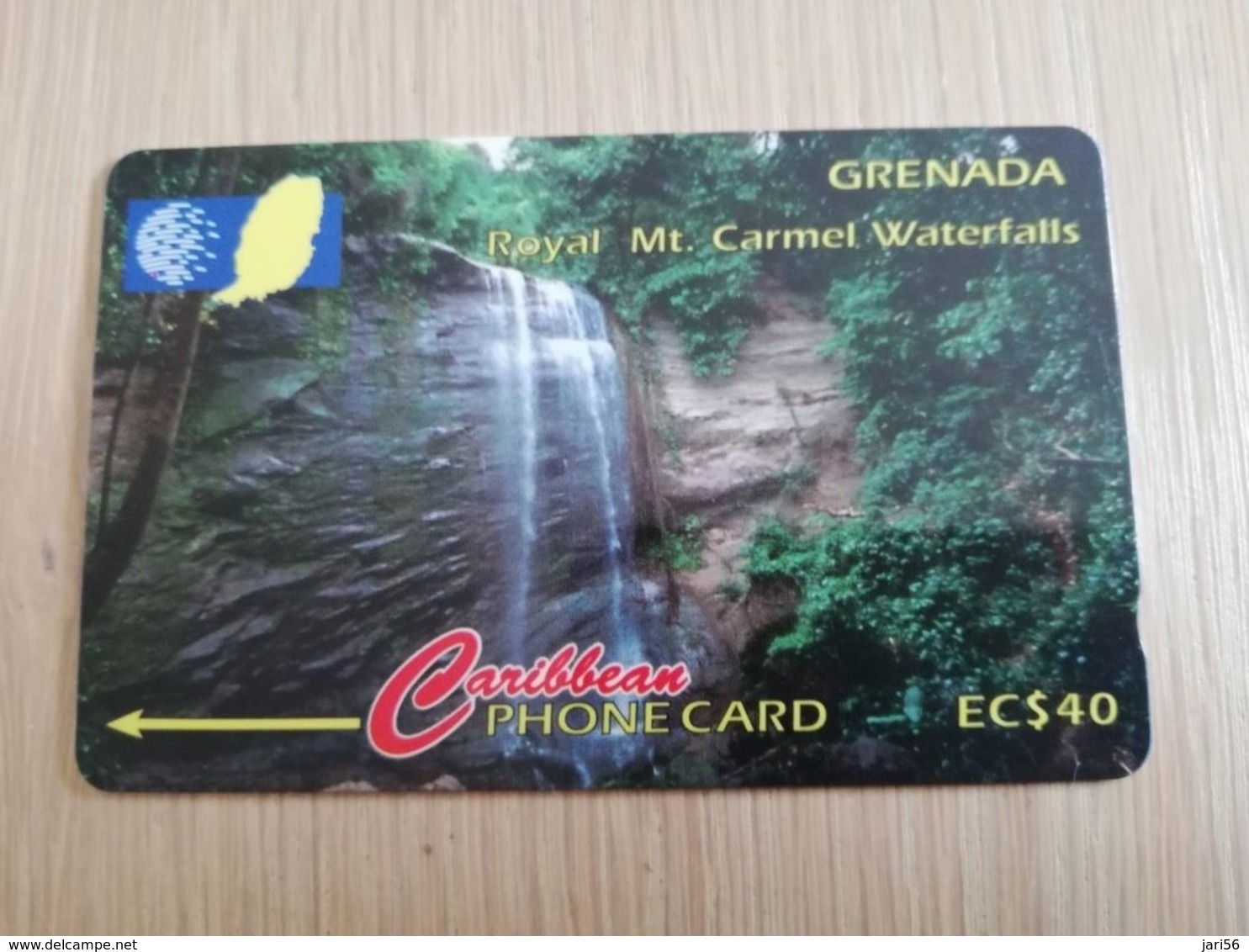 GRENADA  $ 40,- GPT GRE-13CGRA    ROYAL MT CARMEL WATERFALLS     MAGNETIC    Fine Used Card    **2254** - Grenade