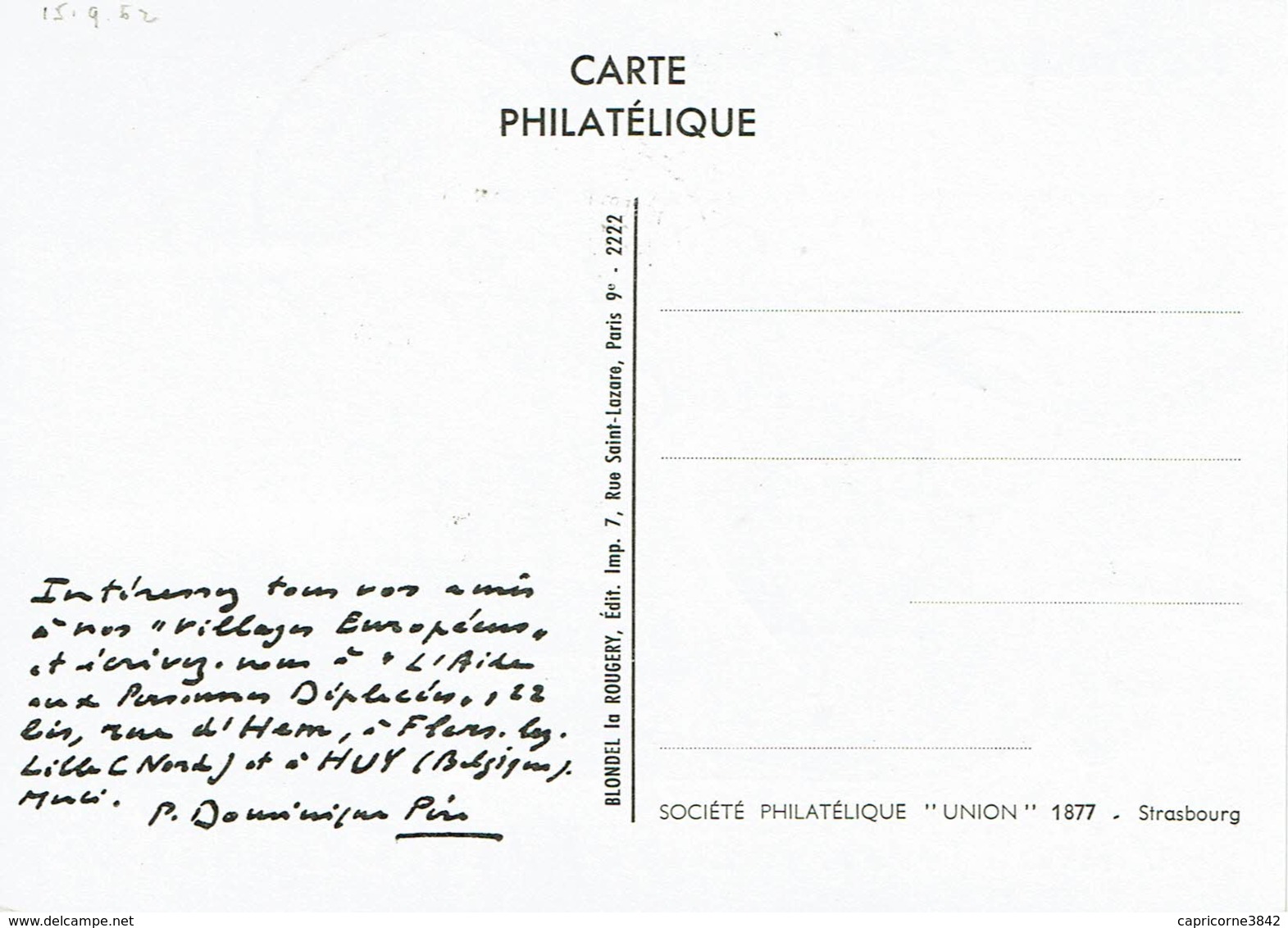 1962 -  AIDE AUX PERSONNES DEPLACEES - Tp N° 1358 Et 1359 - Oblitération Conseil De L'Europe - Droits De L'homme - Tijdelijke Stempels