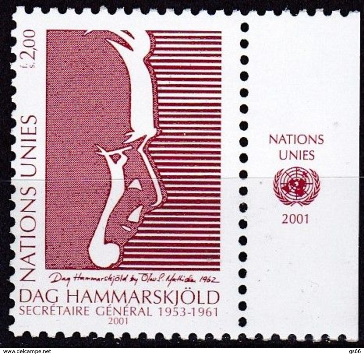 UNO-Genf, 2001, 423, MNH **, 40. Todestag Von Dag Hammarskjöld.. - Sonstige & Ohne Zuordnung