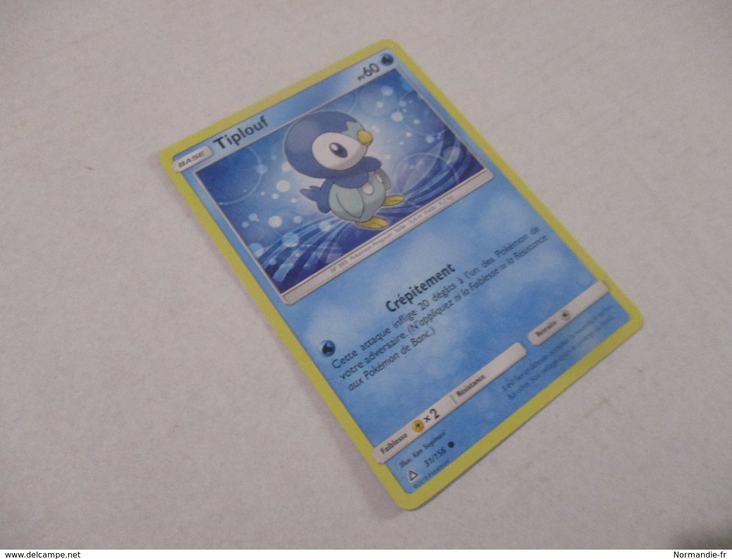 CARTE POKEMON TIPLOUF 60 PV 31/156 SÉRIE SOLEIL ET LUNE ULTRA PRISME ANNÉE 2018 VF COMME NEUVE - Soleil & Lune