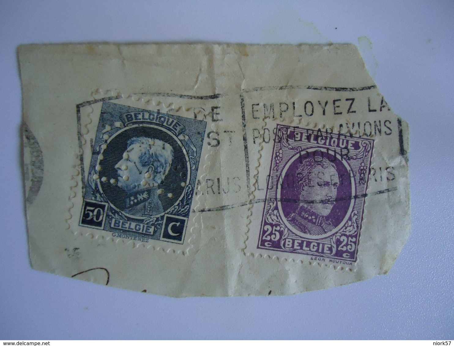 BELGIUM   USED STAMPS PERFINS  WITH SLOGAN - Ohne Zuordnung