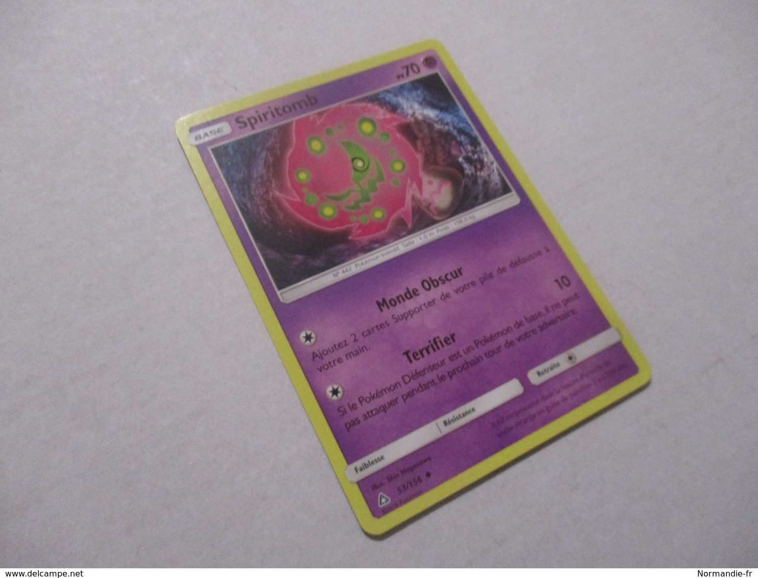 CARTE POKEMON SPIRITOMB 70PV 53/156 SÉRIE SOLEIL ET LUNE ULTRA PRISME ANNÉE 2018 VF COMME NEUVE - Soleil & Lune