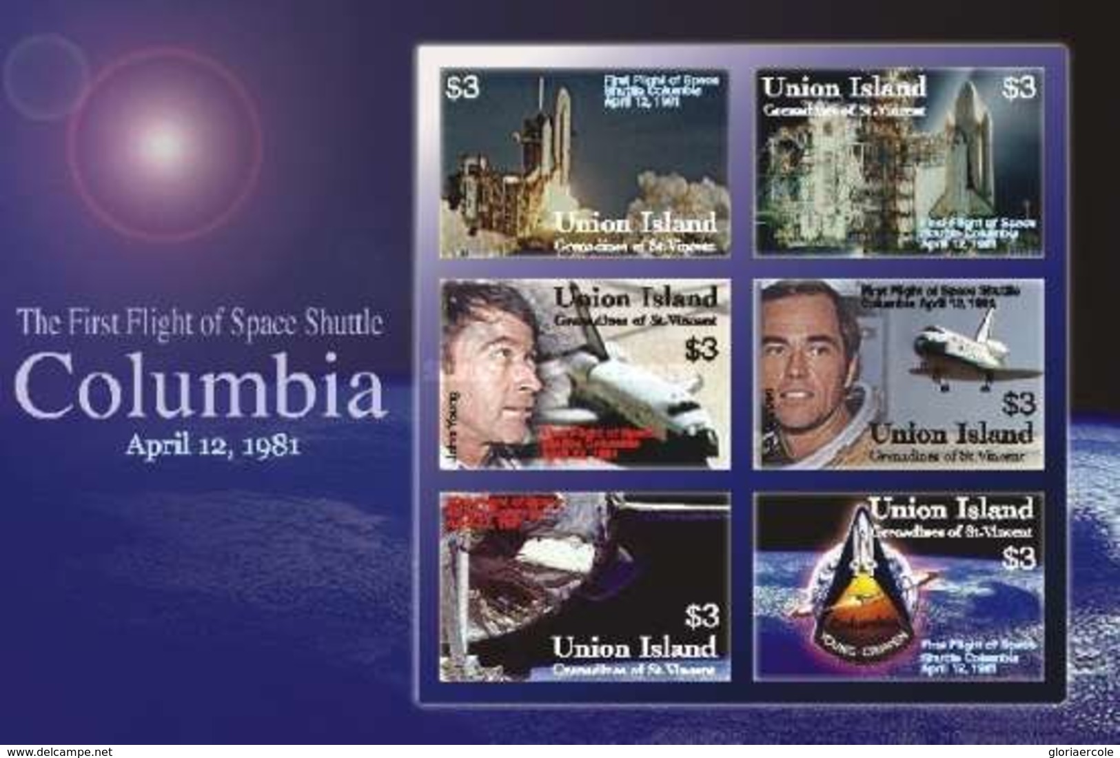 SW391 - Union Island  2006 - Space Travel  - MNH Minisheet - North  America