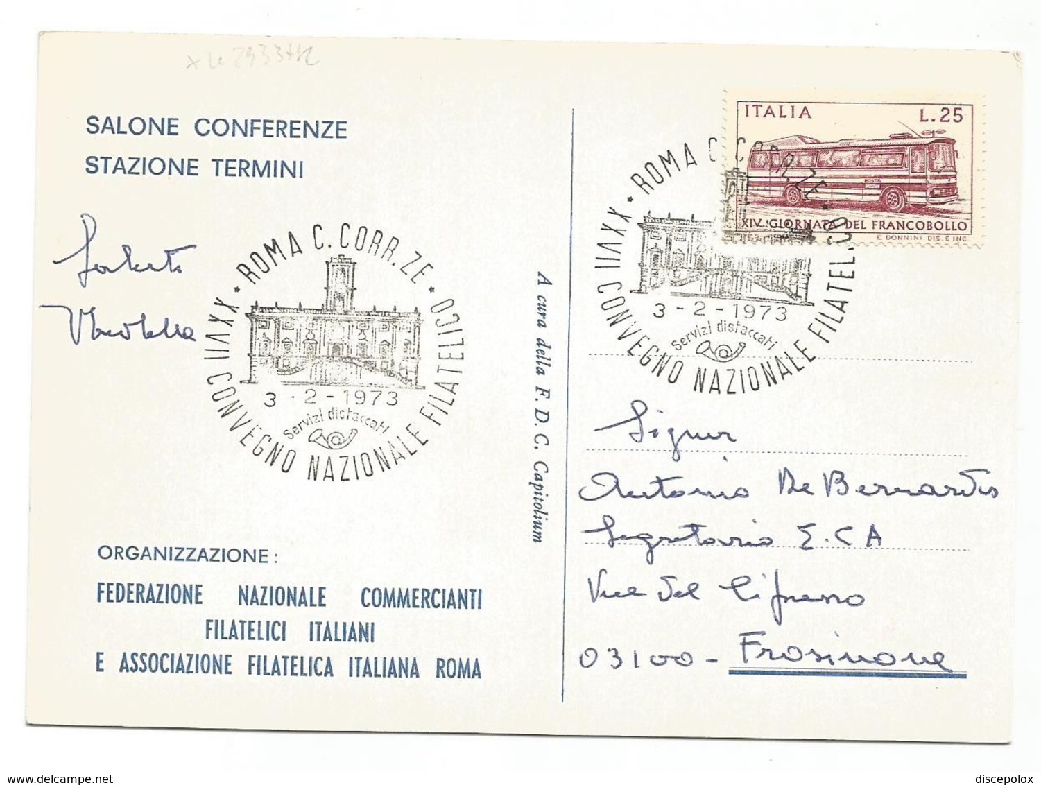XW 2433 Roma - XXVII Convegno Filatelico Nazionale 1973 - Annullo Commemorativo / Viaggiata - Expositions