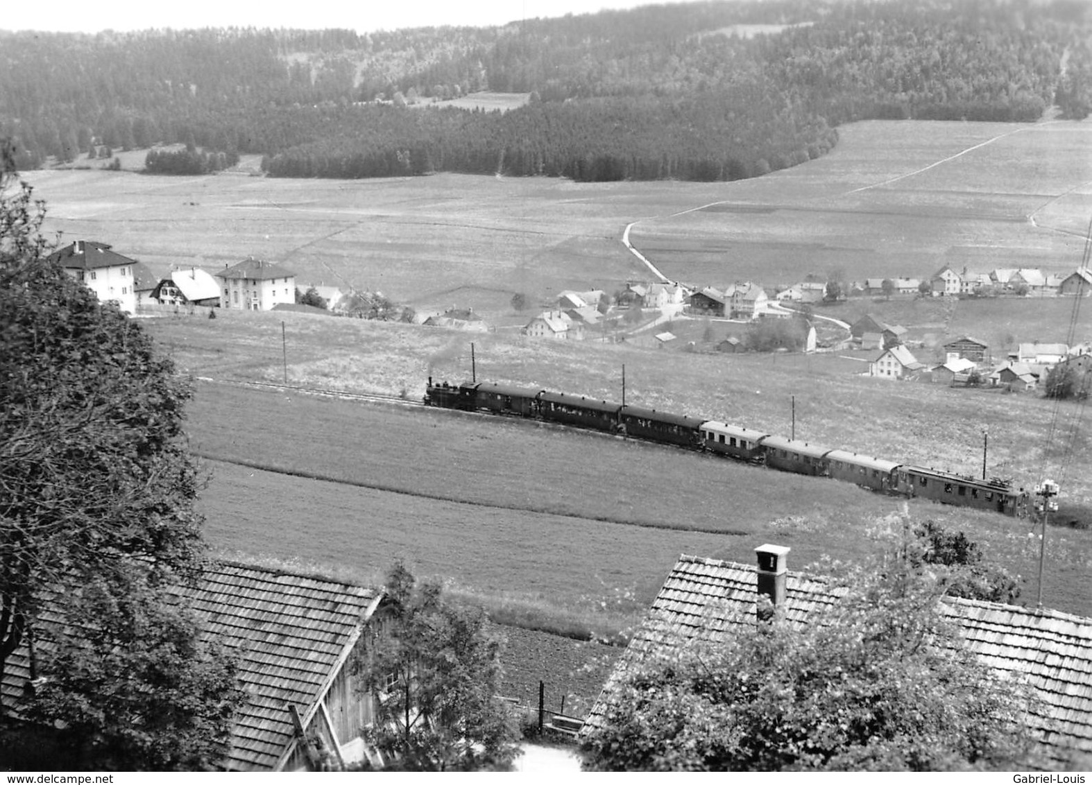 BVA -  Train à Vapeur + Pousse électrique Tramelan  - Chemins De Fer Du Jura C.J - CJ - Ligne De Chemin De Fer - Tramelan