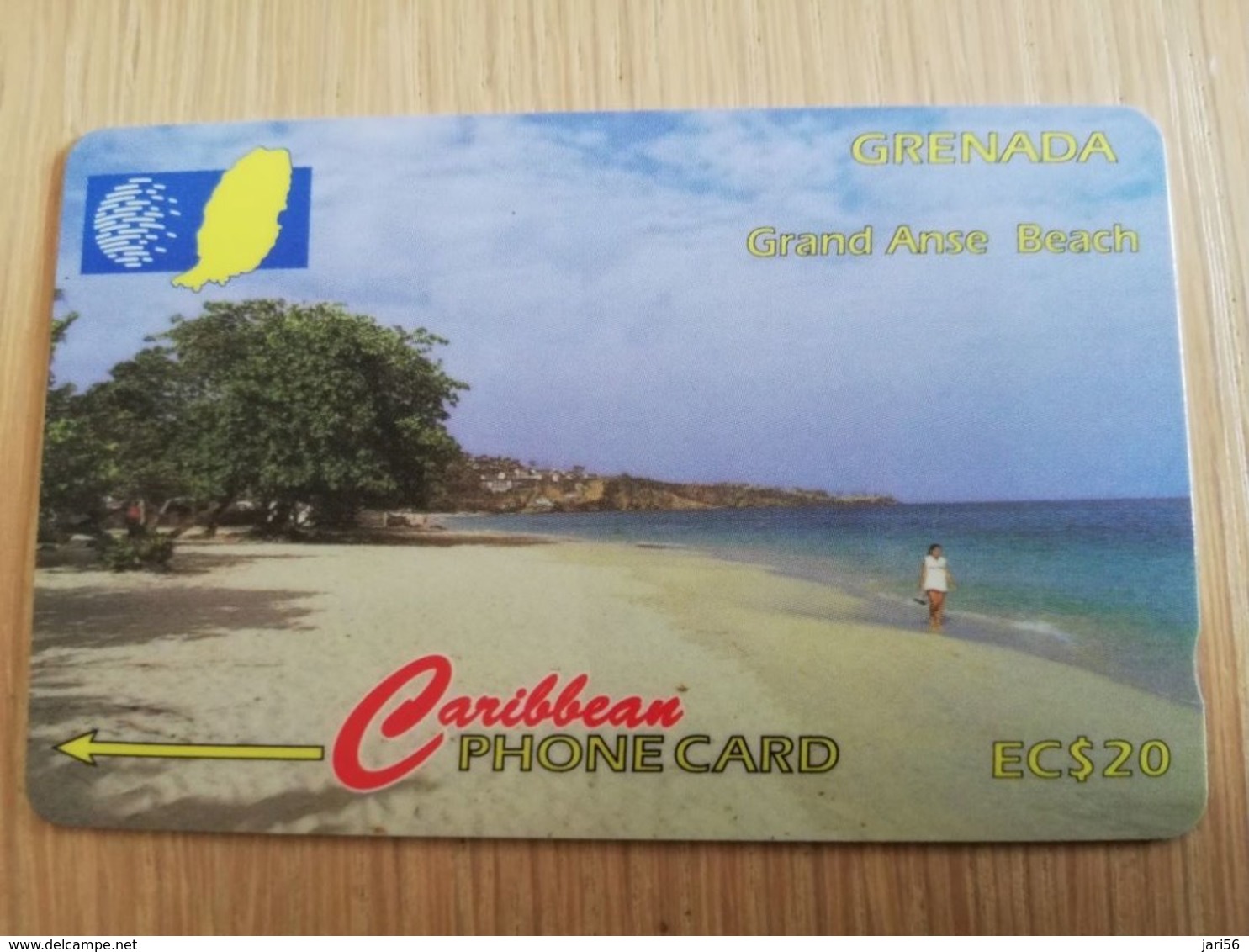 GRENADA  $ 20,- GPT GRE-51CGRC    GRAND ANSE BEACH ST GEORGES    MAGNETIC    Fine Used Card    **2258** - Grenada (Granada)