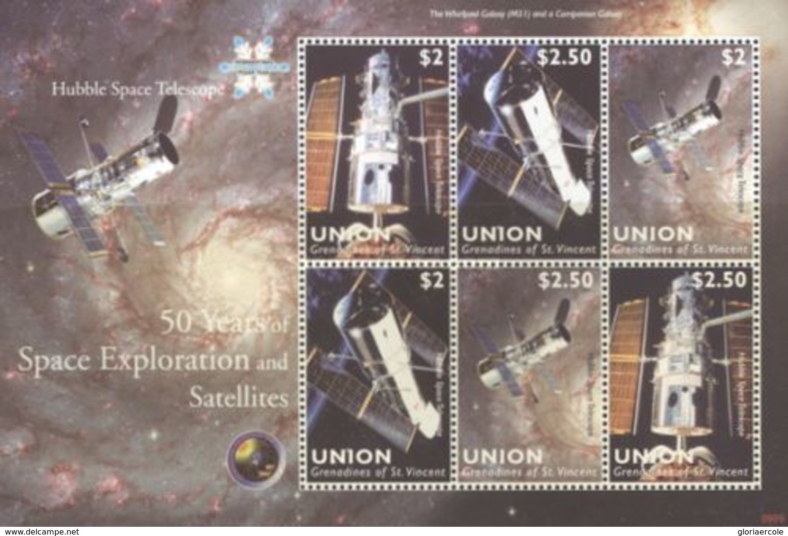 SW460  - Union Island  2009 - Hubble Space Telescope  - MNH Minisheet - North  America