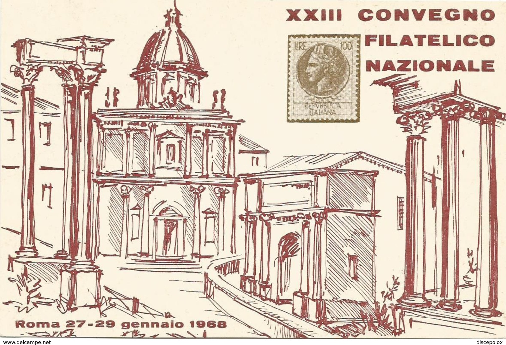 XW 2439 Roma - XXIII Convegno Filatelico Nazionale 1968 - Stazione Termini - Annullo Commemorativo - Exhibitions