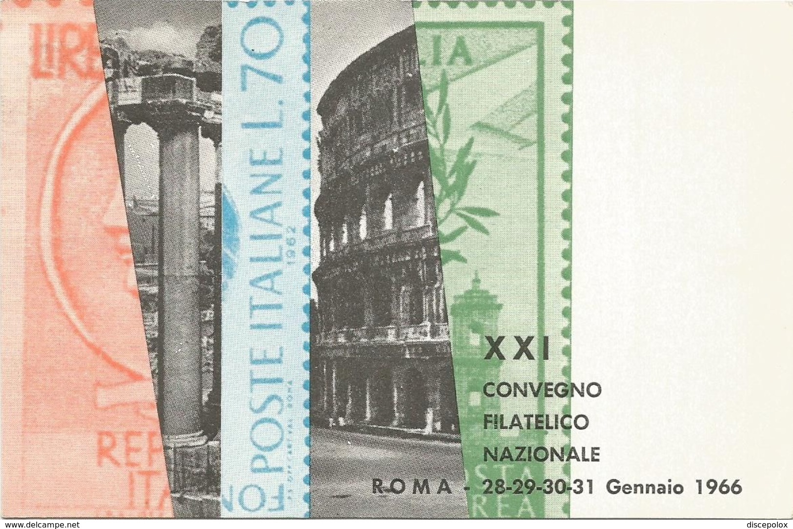 XW 2442 Roma - XXI Convegno Filatelico Nazionale 1966 - Piazza Dei Cinquecento - Annullo Commemorativo - Mostre, Esposizioni