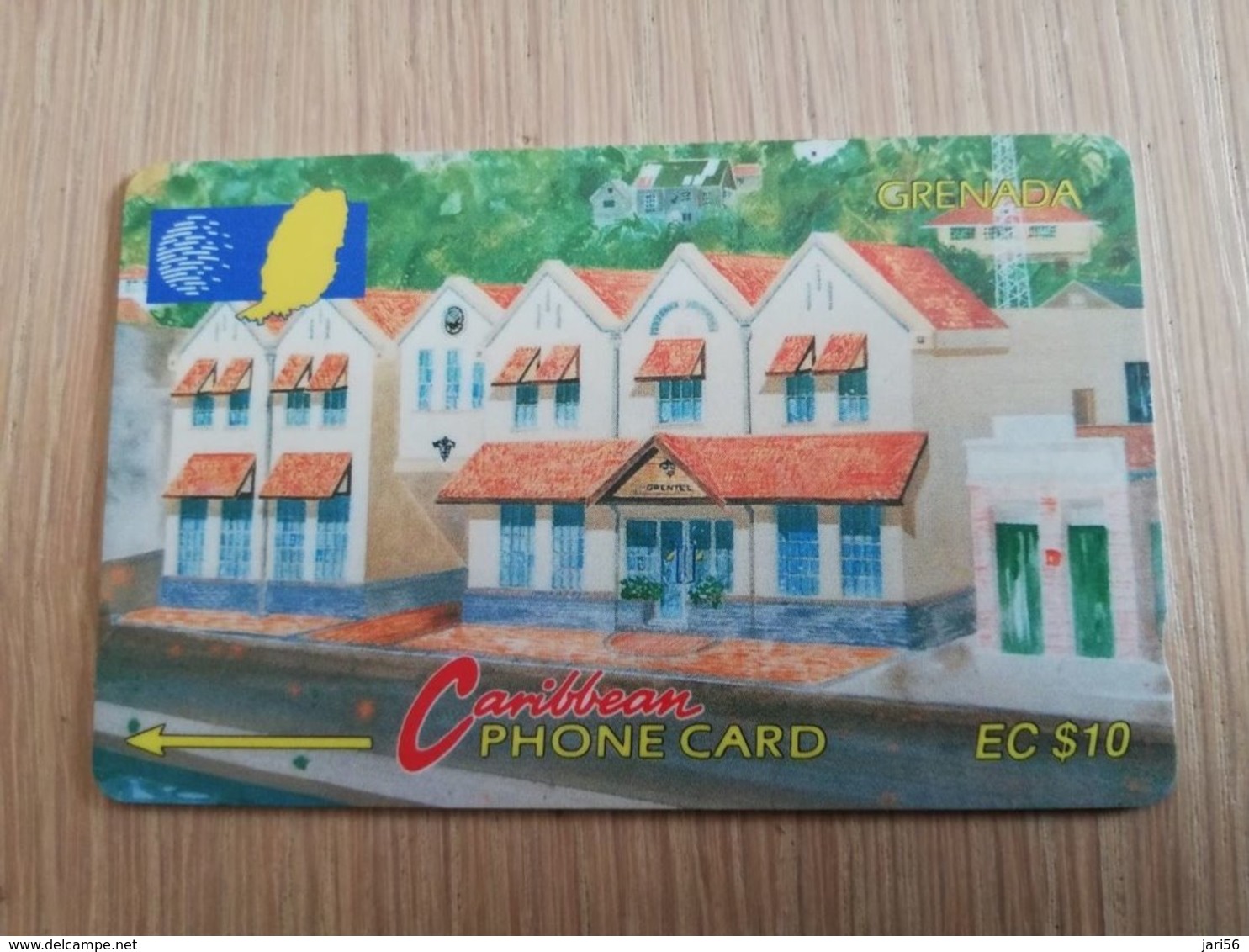 GRENADA  $ 10,- GPT GRE-105CGRF  GRENTEL BUILDING    MAGNETIC    Fine Used Card    **2267** - Grenade